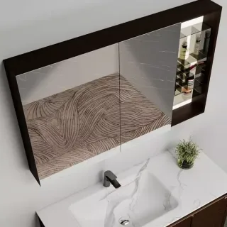 Зеркальный шкаф Black&White 929.MС1200  тёмное дерево 120 см